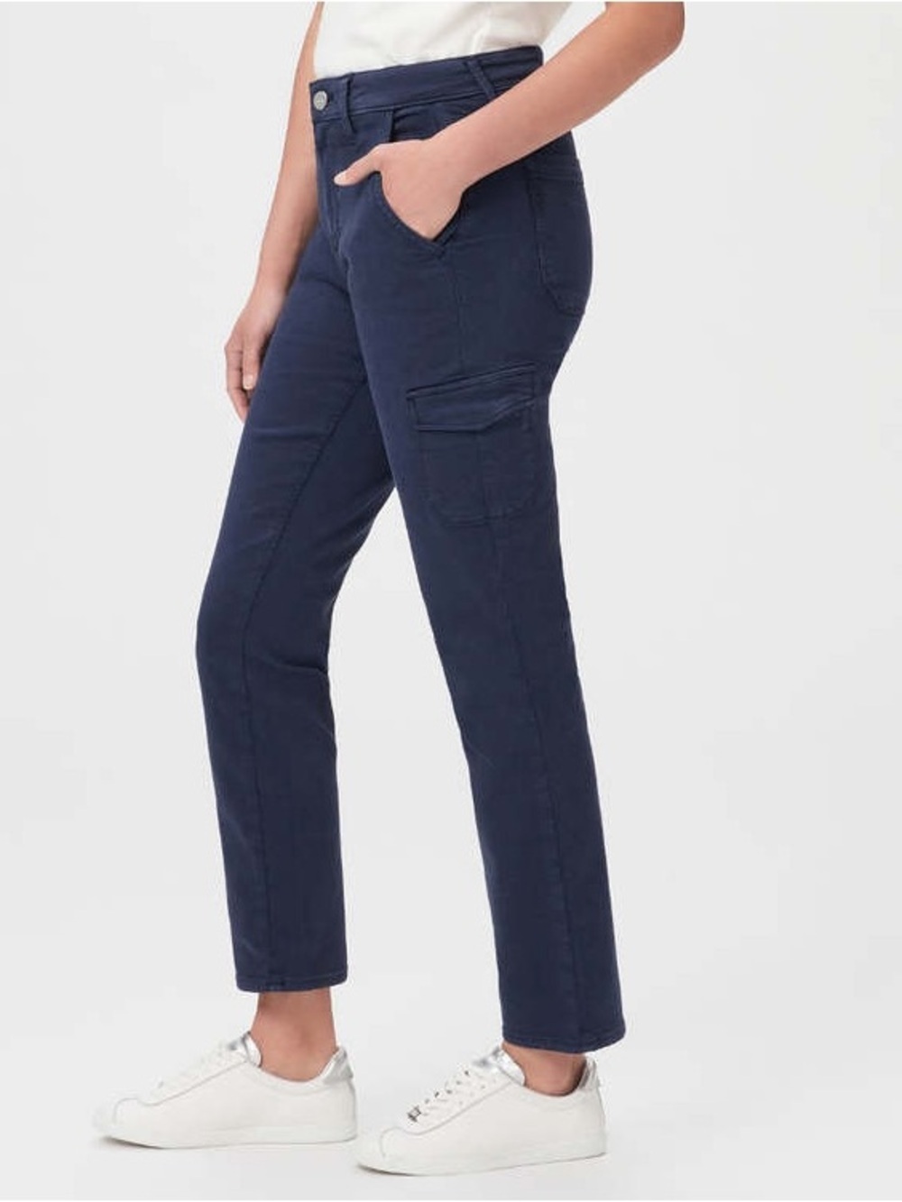 NWT PAIGE Jolie Cargo Pants Vintage Cosmic Navy High Rise Size 25 - Picture 2 of 10